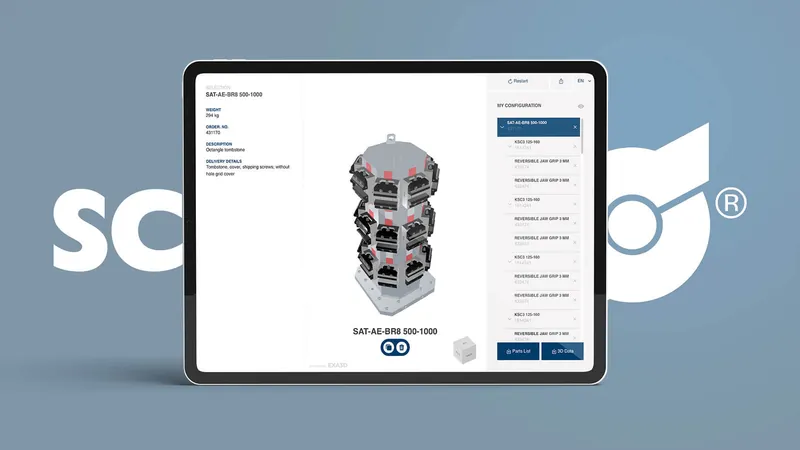 SCHUNK KONTEC: interaktiver 3D-Konfigurator auf einem Tablet